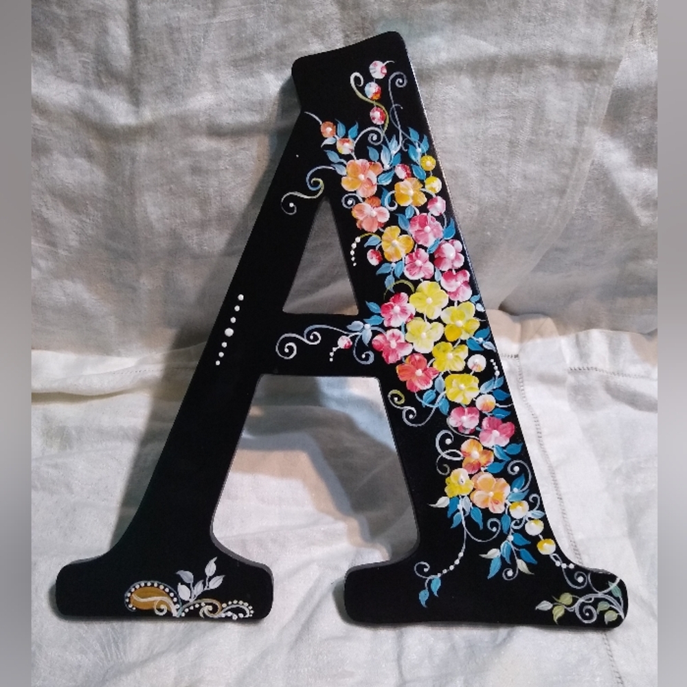 Hand painted wood letter